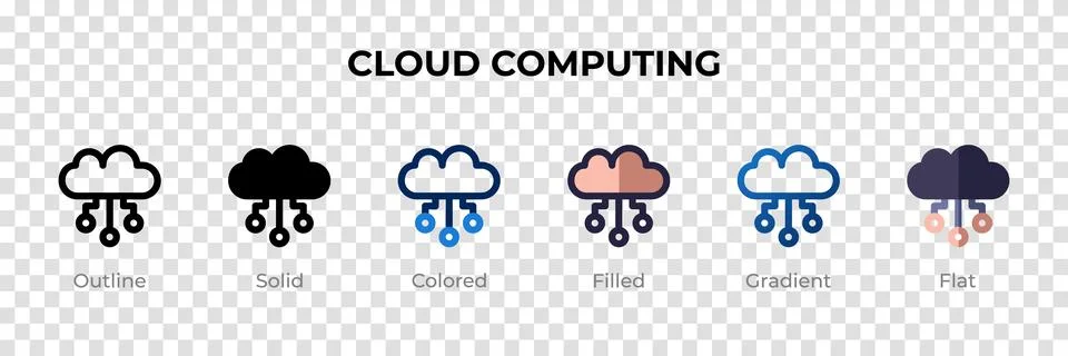 Cloud Computing icon in different style. Cloud Computing vector icons desig.. 스톡 일러스트