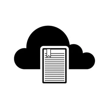 Cloud computing icon with a document symbol Illustrazione stock
