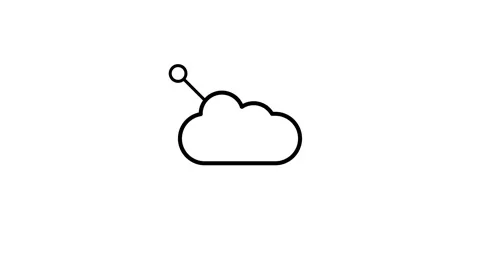 Cloud computing icon featuring four colorful dots representing data connect.. Stock Footage 334095176