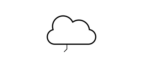 Cloud computing icon featuring a stylized cloud with interconnected nodes, .. Stock Footage 332849839