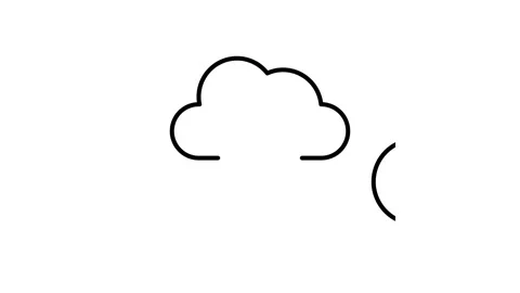 Cloud computing icon featuring a stylized cloud with interconnected nodes, .. Stock Footage 333549617