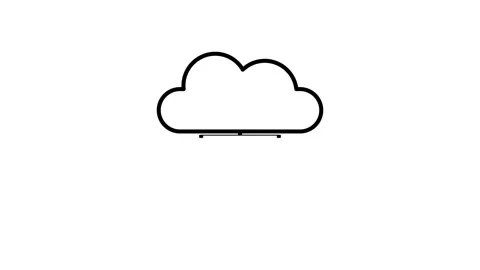 Cloud computing icon featuring a stylized cloud with interconnected nodes, .. Stock Footage 333549640