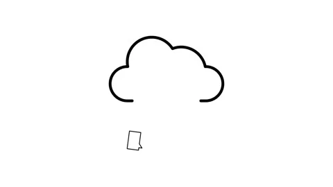 Cloud computing icon featuring a stylized cloud with interconnected nodes, .. Stock Footage 333550434