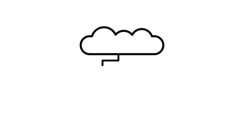 Cloud computing icon featuring a stylized cloud with interconnected nodes, .. Vídeo Stock 334037624