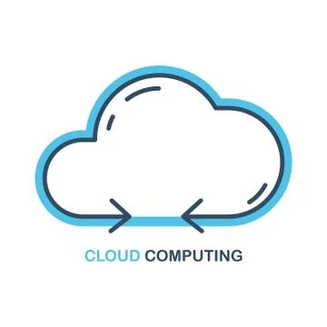 Cloud Computing icon. Flat design vector illustration. 스톡 일러스트