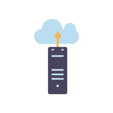Cloud computing icon flat vector design Illustrazione stock