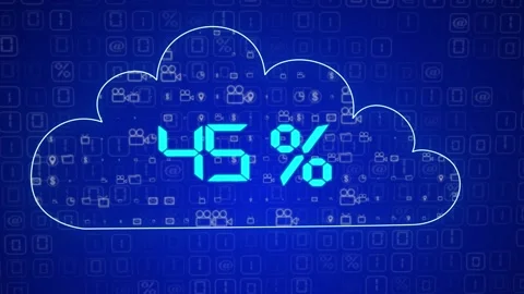 Cloud computing icon with flowing data, data line stream to cloud icon animation Stock Footage 262051071