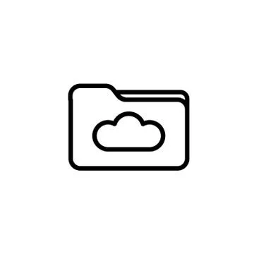 Cloud computing icon, folder icon vector sign Stock Illustration