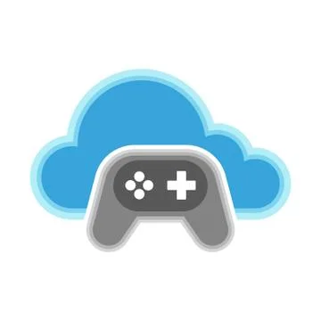 Cloud computing icon with a gamepad symbol Stock Illustration