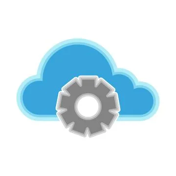 Cloud computing icon with a gear symbol Stock Illustration