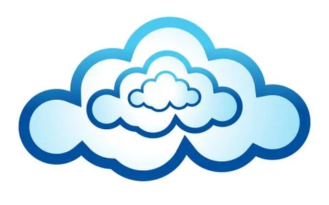 Cloud computing icon illustration design on a white background Stock Illustration