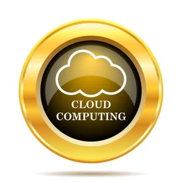 Cloud computing icon. internet button on white background.. Stock Illustration
