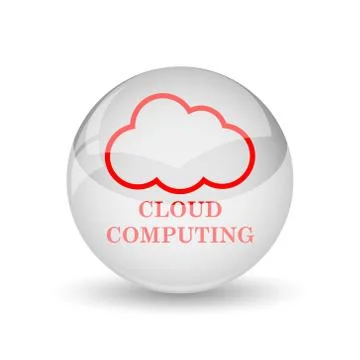 Cloud computing icon. internet button on white background.. Stock Illustration