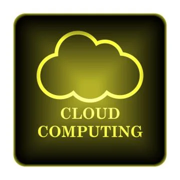 Cloud computing icon. internet button on white background.. Illustrazione stock