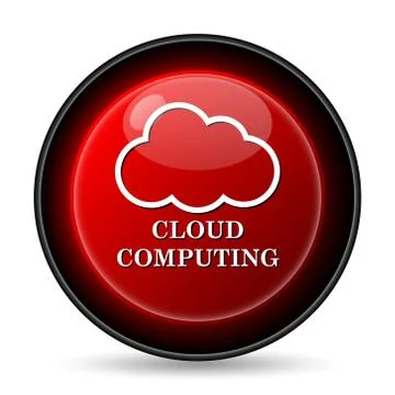 Cloud computing icon. internet button on white background.. Stock Illustration