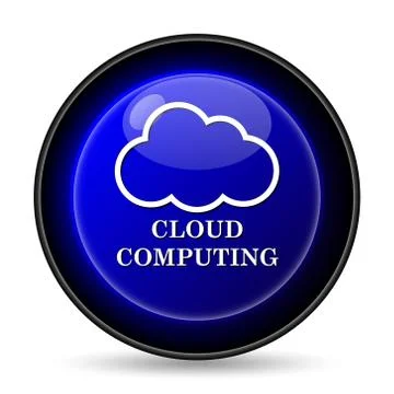 Cloud computing icon. internet button on white background.. Illustrazione stock