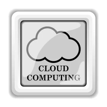 Cloud computing icon. internet button on white background.. Stock Illustration