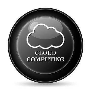 Cloud computing icon. internet button on white background.. Stock Illustration