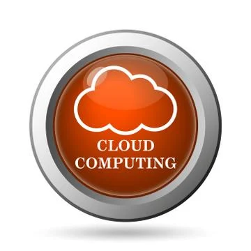 Cloud computing icon. internet button on white background.. Stock Illustration