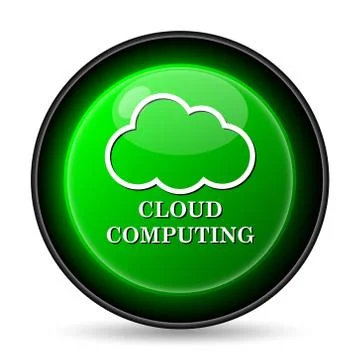 cloud computing icon. internet button on white background.. Illustrazione stock