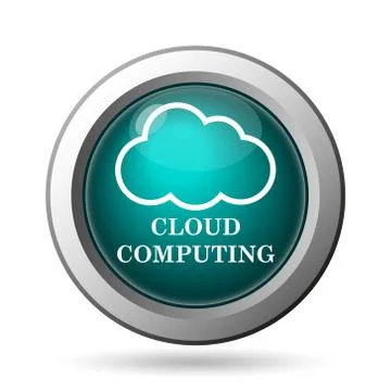 Cloud computing icon. internet button on white background.. Illustrazione stock