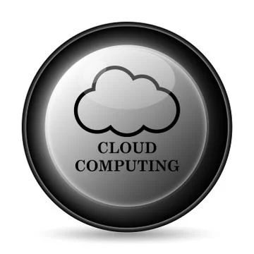 Cloud computing icon. Internet button on white background.. Stock Illustration