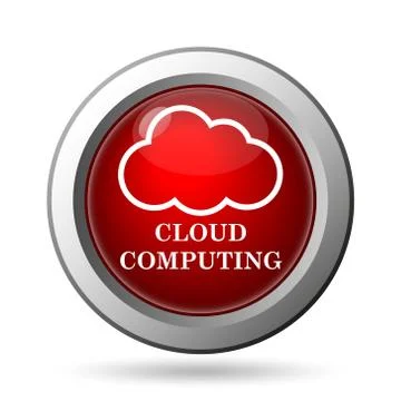 Cloud computing icon. Internet button on white background.. Stock Illustration