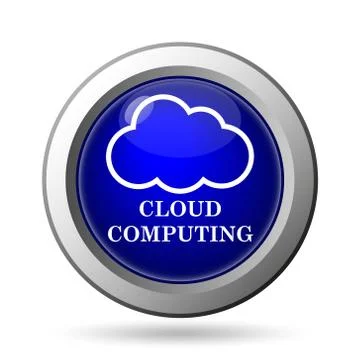 Cloud computing icon. Internet button on white background.. Illustrazione stock