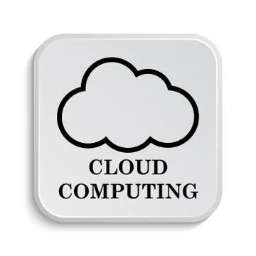 Cloud computing icon. Internet button on white  background.. Illustrazione stock