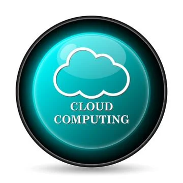 Cloud computing icon. Internet button on white background.. Stock Illustration