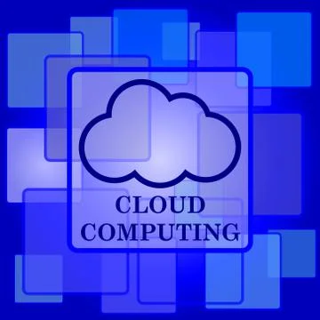 Cloud computing icon. Internet button on abstract background.. 스톡 일러스트