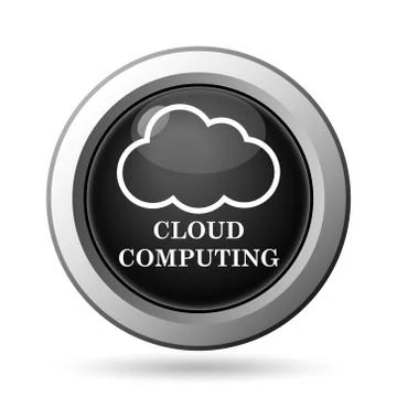 Cloud computing icon. Internet button on white background.. 스톡 일러스트