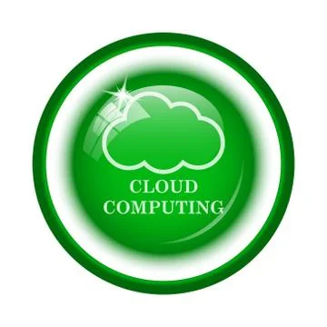 Cloud computing icon. Internet button on white background.. Stock Illustration