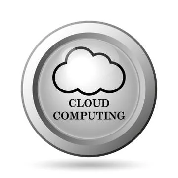 Cloud computing icon. Internet button on white background.. Illustrazione stock
