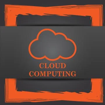 Cloud computing icon. Internet button on grey background.. Stock Illustration