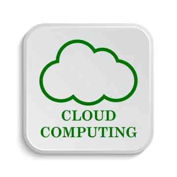 Cloud computing icon. Internet button on white background.. Illustrazione stock