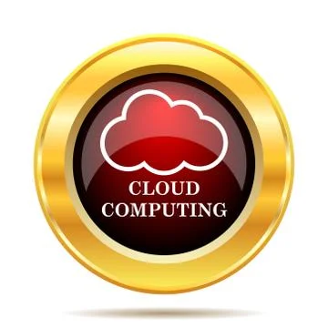 Cloud computing icon. Internet button on white background.. Stock Illustration
