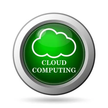 Cloud computing icon. Internet button on white background. Stock Illustration