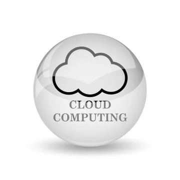Cloud computing icon. Internet button on white background. Stock Illustration