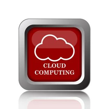 Cloud computing icon. Internet button on white background. Stock Illustration