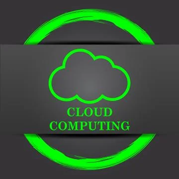 Cloud computing icon. Internet button with green on grey background.. イラスト素材