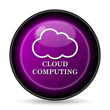 Cloud computing icon. Internet button on white background.. Stock Illustration