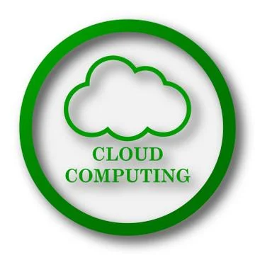 Cloud computing icon. Internet button on white background.. Stock Illustration