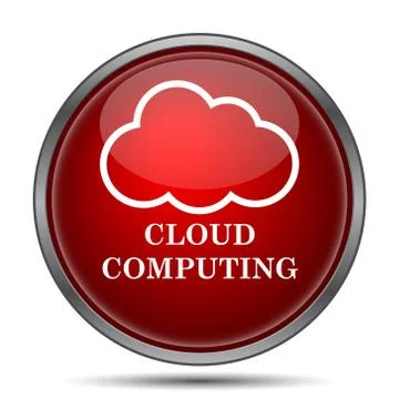 Cloud computing icon. Internet button on white background.. Stock Illustration