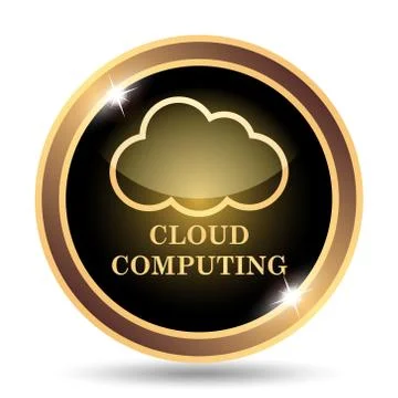 Cloud computing icon. Internet button on white background.. Stock Illustration