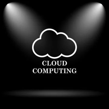 Cloud computing icon. Internet button on black background.. Stockillustratie