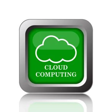 Cloud computing icon. Internet button on black background.. Illustrazione stock