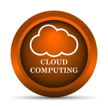 Cloud computing icon. Internet button on white background.. Stock Illustration