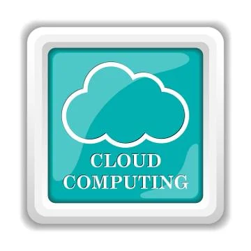 Cloud computing icon. Internet button on white background.. Illustrazione stock