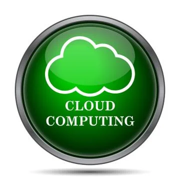 Cloud computing icon. Internet button on white background.. Stock Illustration